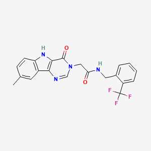 2-(8-methyl-4-oxo-4,5-dihydro-3H-pyrimido[5,4-b]indol-3-yl)-N-(2-(trifluoromethyl)benzyl)acetamide