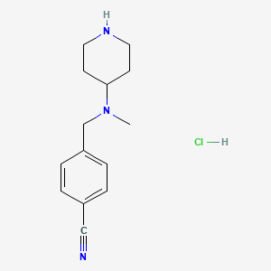 4-((Methyl(piperidin-4-yl)amino)methyl)benzonitrile hydrochloride