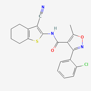 3-(2-chlorophenyl)-N-(3-cyano-4,5,6,7-tetrahydro-1-benzothiophen-2-yl)-5-methyl-1,2-oxazole-4-carboxamide