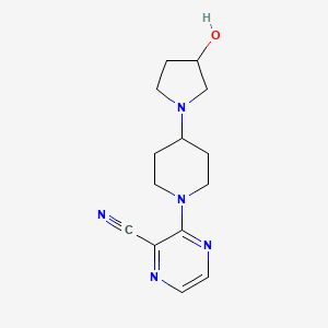 molecular formula C14H19N5O B2565272 3-[4-(3-Hydroxypyrrolidin-1-yl)piperidin-1-yl]pyrazine-2-carbonitrile CAS No. 2380063-04-5