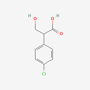 molecular formula C9H9ClO3 B2565278 2-(4-Chlorophenyl)-3-hydroxypropanoic acid CAS No. 16864-90-7