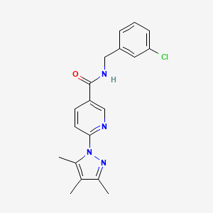 N-(3-chlorobenzyl)-6-(3,4,5-trimethyl-1H-pyrazol-1-yl)nicotinamide