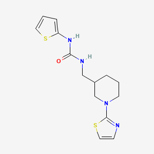 molecular formula C14H18N4OS2 B2565289 1-((1-(Thiazol-2-yl)piperidin-3-yl)methyl)-3-(thiophen-2-yl)urea CAS No. 1705751-96-7