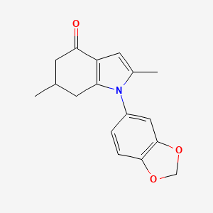 molecular formula C17H17NO3 B2565298 1-(1,3-苯并二氧杂环-5-基)-2,6-二甲基-6,7-二氢-5H-吲哚-4-酮 CAS No. 1023537-77-0