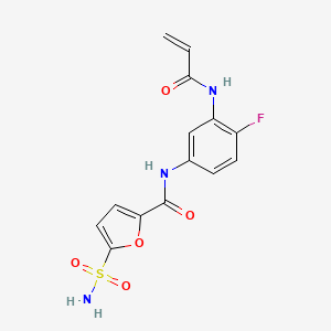 N-[4-Fluoro-3-(prop-2-enoylamino)phenyl]-5-sulfamoylfuran-2-carboxamide