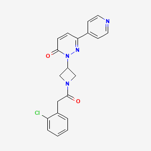 molecular formula C20H17ClN4O2 B2565313 2-[1-[2-(2-Chlorophenyl)acetyl]azetidin-3-yl]-6-pyridin-4-ylpyridazin-3-one CAS No. 2380087-67-0