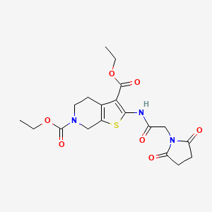 molecular formula C19H23N3O7S B2565315 2-(2-(2,5-二氧代吡咯烷-1-基)乙酰氨基)-4,5-二氢噻吩并[2,3-c]吡啶-3,6(7H)-二甲酸二乙酯 CAS No. 864926-76-1
