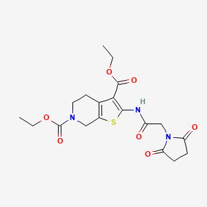 molecular formula C19H23N3O7S B2565315 3,6-diethyl 2-[2-(2,5-dioxopyrrolidin-1-yl)acetamido]-4H,5H,6H,7H-thieno[2,3-c]pyridine-3,6-dicarboxylate CAS No. 864926-76-1