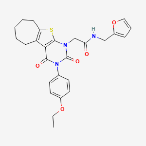 molecular formula C26H27N3O5S B2565318 N-(2-Furylmethyl)-2-[3-(4-Ethoxyphenyl)-2,4-dioxo-3,4,6,7,8,9-hexahydro-2H-cyclohepta[4,5]thieno[2,3-d]pyrimidin-1(5H)-yl]acetamid CAS No. 865655-51-2