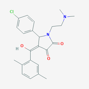 molecular formula C23H25ClN2O3 B256532 5-(4-chlorophenyl)-1-[2-(dimethylamino)ethyl]-4-[(2,5-dimethylphenyl)carbonyl]-3-hydroxy-1,5-dihydro-2H-pyrrol-2-one 