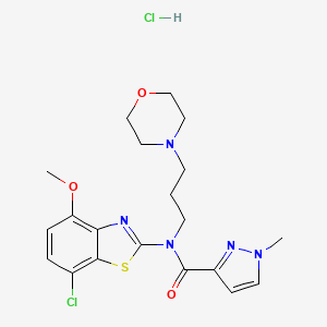 N-(7-chloro-4-methoxybenzo[d]thiazol-2-yl)-1-methyl-N-(3-morpholinopropyl)-1H-pyrazole-3-carboxamide hydrochloride