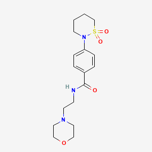molecular formula C17H25N3O4S B2565331 4-(1,1-dioxothiazinan-2-yl)-N-(2-morpholin-4-ylethyl)benzamide CAS No. 899756-63-9