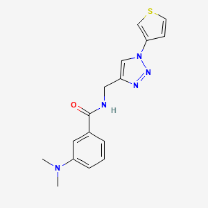 3-(dimethylamino)-N-((1-(thiophen-3-yl)-1H-1,2,3-triazol-4-yl)methyl)benzamide