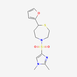4-((1,2-dimethyl-1H-imidazol-4-yl)sulfonyl)-7-(furan-2-yl)-1,4-thiazepane