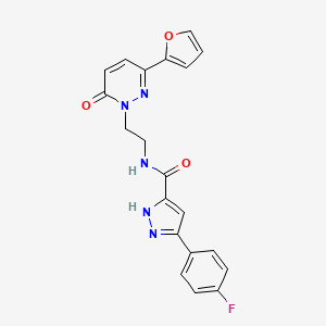 3-(4-fluorophenyl)-N-(2-(3-(furan-2-yl)-6-oxopyridazin-1(6H)-yl)ethyl)-1H-pyrazole-5-carboxamide