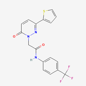2-(6-oxo-3-(thiophen-2-yl)pyridazin-1(6H)-yl)-N-(4-(trifluoromethyl)phenyl)acetamide