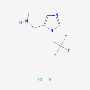 molecular formula C6H9ClF3N3 B2565366 [1-(2,2,2-Trifluoroethyl)-1H-imidazol-5-yl]methanamine hydrochloride CAS No. 2251054-42-7