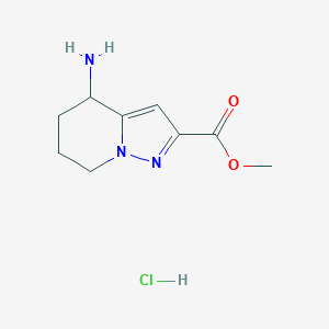 molecular formula C9H14ClN3O2 B2565380 Methyl 4-amino-4H,5H,6H,7H-pyrazolo[1,5-a]pyridine-2-carboxylate hydrochloride CAS No. 2034367-54-7