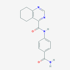 molecular formula C16H16N4O2 B2565393 N-(4-Carbamoylphenyl)-5,6,7,8-tetrahydroquinazoline-4-carboxamide CAS No. 2415524-71-7
