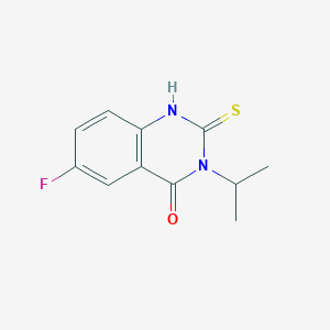 molecular formula C11H11FN2OS B2565395 6-fluoro-3-propan-2-yl-2-sulfanylidene-1H-quinazolin-4-one CAS No. 422526-74-7