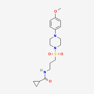 N-(3-((4-(4-methoxyphenyl)piperazin-1-yl)sulfonyl)propyl)cyclopropanecarboxamide