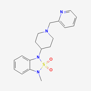 molecular formula C18H22N4O2S B2565406 1-Methyl-3-(1-(pyridin-2-ylmethyl)piperidin-4-yl)-1,3-dihydrobenzo[c][1,2,5]thiadiazole 2,2-dioxide CAS No. 2034510-64-8