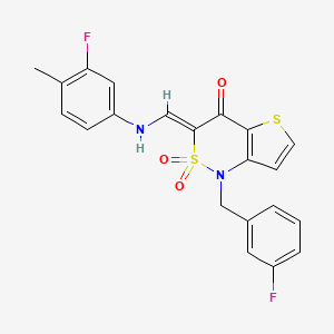 (3Z)-1-(3-fluorobenzyl)-3-{[(3-fluoro-4-methylphenyl)amino]methylene}-1H-thieno[3,2-c][1,2]thiazin-4(3H)-one 2,2-dioxide
