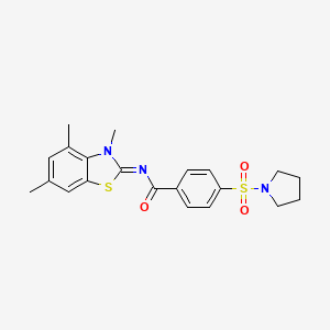 4-pyrrolidin-1-ylsulfonyl-N-(3,4,6-trimethyl-1,3-benzothiazol-2-ylidene)benzamide