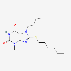 7-butyl-8-(hexylthio)-3-methyl-1H-purine-2,6(3H,7H)-dione