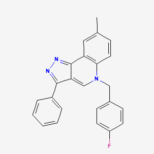 molecular formula C24H18FN3 B2565419 5-(4-fluorobenzyl)-8-methyl-3-phenyl-5H-pyrazolo[4,3-c]quinoline CAS No. 866347-46-8