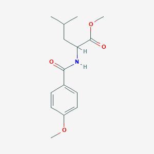 molecular formula C15H21NO4 B256542 Methyl 2-[(4-methoxybenzoyl)amino]-4-methylpentanoate 