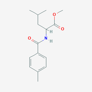 molecular formula C15H21NO3 B256543 Methyl 4-methyl-2-[(4-methylbenzoyl)amino]pentanoate 