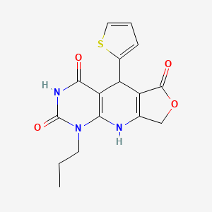 13-Propyl-8-(thiophen-2-yl)-5-oxa-2,11,13-triazatricyclo[7.4.0.0^{3,7}]trideca-1(9),3(7)-diene-6,10,12-trione