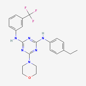molecular formula C22H23F3N6O B2565441 N2-(4-ethylphenyl)-6-morpholino-N4-(3-(trifluoromethyl)phenyl)-1,3,5-triazine-2,4-diamine CAS No. 898648-23-2