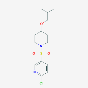 molecular formula C14H21ClN2O3S B2565442 2-Chloro-5-{[4-(2-methylpropoxy)piperidin-1-yl]sulfonyl}pyridine CAS No. 1424502-98-6