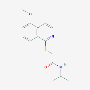 molecular formula C15H18N2O2S B2565443 N-异丙基-2-((5-甲氧基异喹啉-1-基)硫代)乙酰胺 CAS No. 1203271-07-1