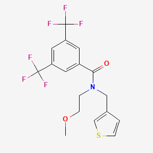 molecular formula C17H15F6NO2S B2565448 N-(2-methoxyethyl)-N-(thiophen-3-ylmethyl)-3,5-bis(trifluoromethyl)benzamide CAS No. 1219842-14-4