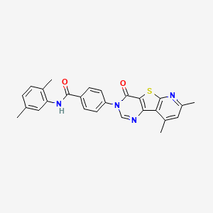 molecular formula C26H22N4O2S B2565458 4-(7,9-dimethyl-4-oxopyrido[3',2':4,5]thieno[3,2-d]pyrimidin-3(4H)-yl)-N-(2,5-dimethylphenyl)benzamide CAS No. 2034417-67-7