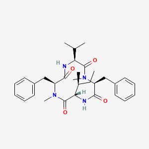 molecular formula C31H42N4O4 B2565461 N-Methylcyclo(L-Phe-L-Ile-N-methyl L-Phe-L-Val-) CAS No. 1380666-28-3