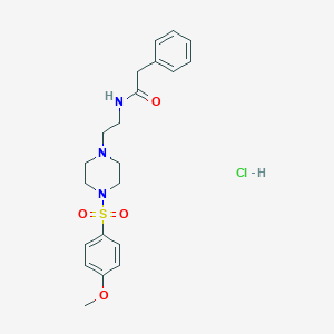 molecular formula C21H28ClN3O4S B2565464 N-(2-(4-((4-methoxyphenyl)sulfonyl)piperazin-1-yl)ethyl)-2-phenylacetamide hydrochloride CAS No. 1189444-11-8