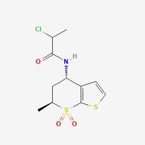 2-Chloro-N-[(4S,6S)-6-methyl-7,7-dioxo-5,6-dihydro-4H-thieno[2,3-b]thiopyran-4-yl]propanamide