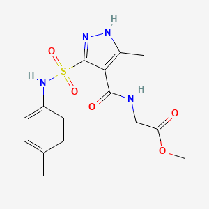 methyl 2-(3-methyl-5-(N-(p-tolyl)sulfamoyl)-1H-pyrazole-4-carboxamido)acetate