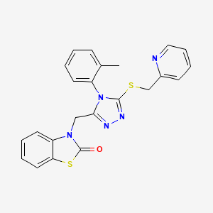 3-((5-((pyridin-2-ylmethyl)thio)-4-(o-tolyl)-4H-1,2,4-triazol-3-yl)methyl)benzo[d]thiazol-2(3H)-one