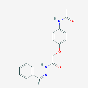 molecular formula C17H17N3O3 B256548 N'-Benzylidene-2-[4-(acetylamino)-phenoxy]acetohydrazide 