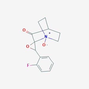 molecular formula C14H14FNO3 B2565483 2-[(2-fluorophenyl)(epoxy)methyl]-3-oxo-1-azaniabicyclo[2.2.2]octane N-oxide CAS No. 477871-74-2
