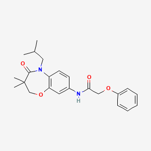 molecular formula C23H28N2O4 B2565500 N-(5-异丁基-3,3-二甲基-4-氧代-2,3,4,5-四氢苯并[b][1,4]恶杂环庚-8-基)-2-苯氧基乙酰胺 CAS No. 921834-28-8