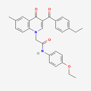 molecular formula C29H28N2O4 B2565501 N-(4-ethoxyphenyl)-2-(3-(4-ethylbenzoyl)-6-methyl-4-oxoquinolin-1(4H)-yl)acetamide CAS No. 898360-60-6