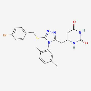 6-((5-((4-bromobenzyl)thio)-4-(2,5-dimethylphenyl)-4H-1,2,4-triazol-3-yl)methyl)pyrimidine-2,4(1H,3H)-dione