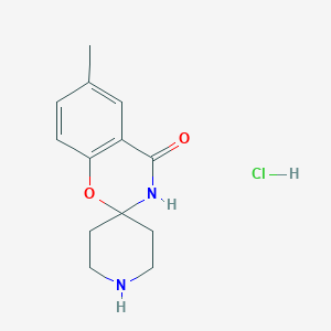 molecular formula C13H17ClN2O2 B2565549 6-methylspiro[benzo[e][1,3]oxazine-2,4'-piperidin]-4(3H)-one hydrochloride salt CAS No. 1451154-33-8