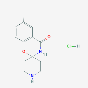 molecular formula C13H17ClN2O2 B2565549 盐酸6-甲基螺[苯并[e][1,3]恶嗪-2,4'-哌啶]-4(3H)-酮 CAS No. 1451154-33-8